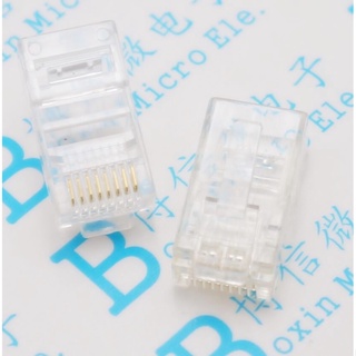 Rj45 หัวคริสตัล 8P8C คุณภาพสูง สําหรับสายเคเบิ้ลเครือข่าย