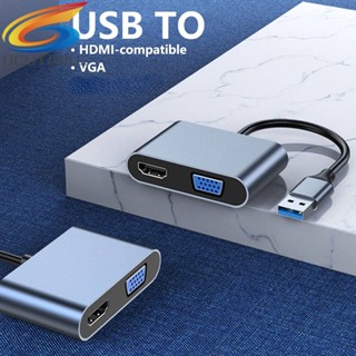 อะแดปเตอร์แปลง USB เป็น HD VGA แบบคู่ สําหรับ Windows7 8 10 11 MacOS