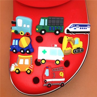 จี้การ์ตูนตํารวจ Jibbitz Jibits Crocs Charm Ambulance เครื่องประดับ สําหรับตกแต่งรองเท้า รถจักรยานยนต์