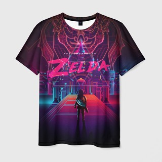 เสื้อยืด พิมพ์ลาย LEGEND OF ZELDA RETRO NEON 3 มิติ สําหรับผู้ชาย