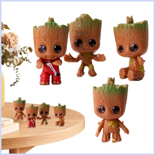 ตุ๊กตาฟิกเกอร์ PVC รูปการ์ตูนดิสนีย์ Guardians Of The Galaxy Tree Man Grout Sitting ของเล่นสําหรับเด็ก