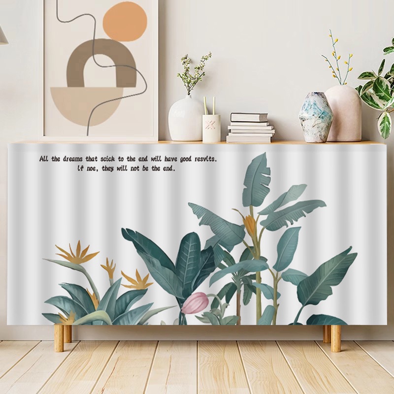 แนะนำ ผ้าม่าน ผ้าม่าน ป้องกันฝุ่น มีกาวในตัว ลายใบไม้สีเขียว สําหรับตกแต่งบ้าน ห้องครัว ราคาพิเศษ มีเก็บเงินปลายทาง