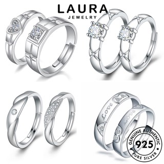 Laura Jewelry แหวนเงิน 925 ประดับเพชรโมอิส เรียบง่าย เครื่องประดับ สําหรับคู่รัก M060