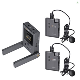 (laptth)COMICA Boomx-u U2 UHF ระบบไมโครโฟนไร้สาย พร้อมตัวรับส่งสัญญาณคู่ 48 ช่อง หน้าจอ TFT ส่งสัญญาณ 120 เมตร สําหรับ DSLR วิดีโอ สัมภาษณ์ ถ่ายทอดสด ครู