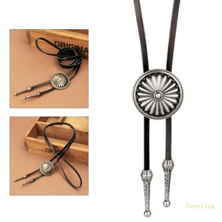 Treeling Native American Bolo Tie เนคไทหนังคาวบอย ทรงกลม สไตล์ตะวันตก