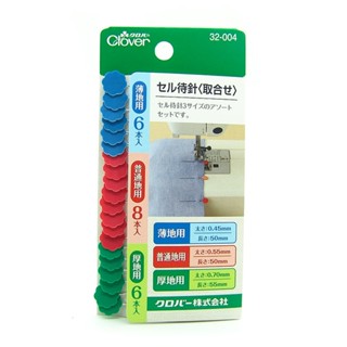 Clover 32-004เข็มหมุดหัวแบน คละสี คละรุ่น สีฟ้า6 เล่ม ขนาดยาว 0.45*50มม สีแดง8 เล่ม ขนาดยาว 0.55*50มม สีเขียว6 เล่ม ข...