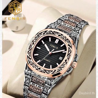 Fensir Brand Watch 2030-2 นาฬิกาข้อมือควอตซ์แฟชั่น สายแสตนเลส หน้าปัดบอกปฏิทิน สําหรับบุรุษ