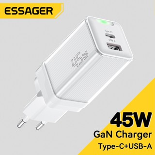 Essager 45W GaN USB Type C ที่ชาร์จ PD QC 3.0 ชาร์จเร็ว ชาร์จโทรศัพท์ เดินทาง ชาร์จเร็ว