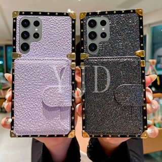 Yjd เคสโทรศัพท์มือถือหนัง กันกระแทก พร้อมช่องใส่บัตร สําหรับ Samsung S23 Ultra S23+