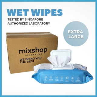 mixshop Daily use wet tissue,  Premium Thick Wet Wipes, Baby wipes, 5 Packs/ Carton, 400 sheets.