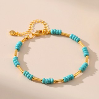 ใหม่ สร้อยข้อมือ แฮนด์เมด สีเขียวขุ่น หรูหรา สําหรับผู้หญิง