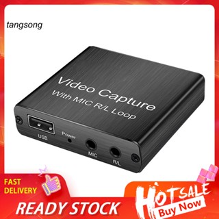 Tang_ การ์ดบันทึกเสียงวิดีโอเกม 1080P HDMI พร้อมไมโครโฟน แบบพกพา สําหรับบ้าน ออฟฟิศ