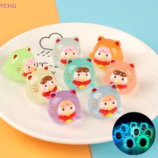 Ychg ตุ๊กตาฟิกเกอร์เรซิ่นจิ๋ว เรืองแสง DIY สําหรับตกแต่งบ้านตุ๊กตา