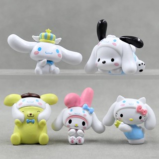 Ns3 โมเดลฟิกเกอร์คอสเพลย์ Sanrio Cinnamoroll Series Melody Kitty Pochacco Purin ของเล่นสําหรับเด็ก 5 ชิ้น