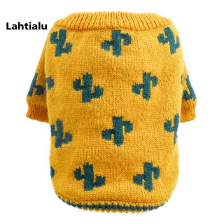 Lahtialu เสื้อกันหนาวสองขา ลายกระบองเพชร แฟชั่นฤดูใบไม้ร่วง ฤดูหนาว สําหรับสัตว์เลี้ยง สุนัข