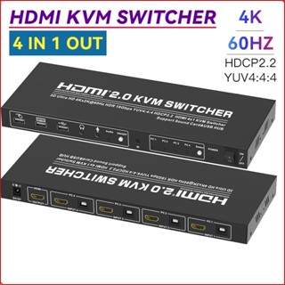 4k 60hz 4 พอร์ต HDMI2.0 kvm สวิตช์ 4 PC คอนโซล แชร์คีย์บอร์ด เมาส์ เครื่องพิมพ์ 4x1 2x1 HDMI kvm สวิทช์ สําหรับ PC แล็ปท็อป windows &amp; macs