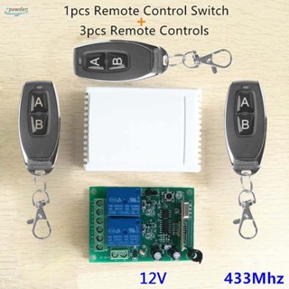 ชุดตัวรับส่งสัญญาณรีเลย์ 433MHz DC 12V ประตูโรงรถ การเรียนรู้โค้ด