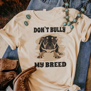 เสื้อยืด พิมพ์ลาย American Bully สไตล์ญี่ปุ่น ฮาราจูกุ สตรีท สําหรับผู้หญิง