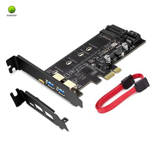 การ์ดอะแดปเตอร์ PCI-E เป็น USB 3.0 PCI Express 1 USB C และ 2 พอร์ต USB A M.2 NVME เป็น PCIe 3.0 พร้อมตัวยึด