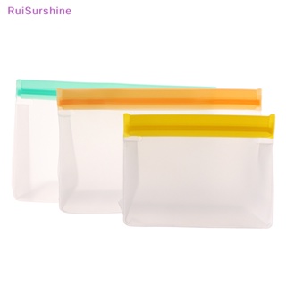 Ruisurshine ใหม่ ถุงซิปปิด PEVA กันรั่ว ใช้ซ้ําได้ สําหรับใส่อาหาร ผัก ผลไม้ 1 ชิ้น