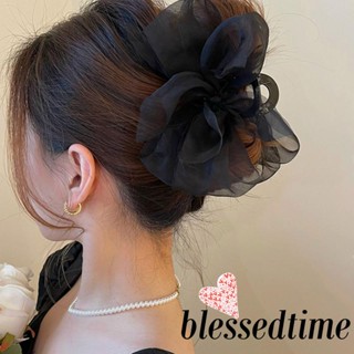 Blessedtime- กิ๊บติดผม รูปอุ้งเท้าฉลาม ประดับโบว์ สไตล์เจ้าหญิง หรูหรา เครื่องประดับ สําหรับผู้หญิง เด็กผู้หญิง