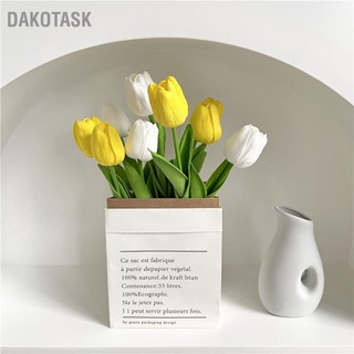  DAKOTASK ดอกไม้ประดิษฐ์ Tulipa สไตล์รายละเอียดดี Colorfast Vibrant สีดอกไม้พลาสติกสำหรับการถ่ายภาพห้องนั่งเล่นในสำนักงาน