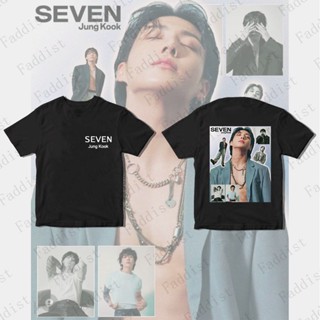 เสื้อยืดแขนสั้นลําลอง คอกลม ผ้าฝ้าย ลาย KPOP Bangtan Boys Jung Kook อัลบั้มใหม่ SEVEN 7 สําหรับผู้ชาย และผู้หญิง 2023