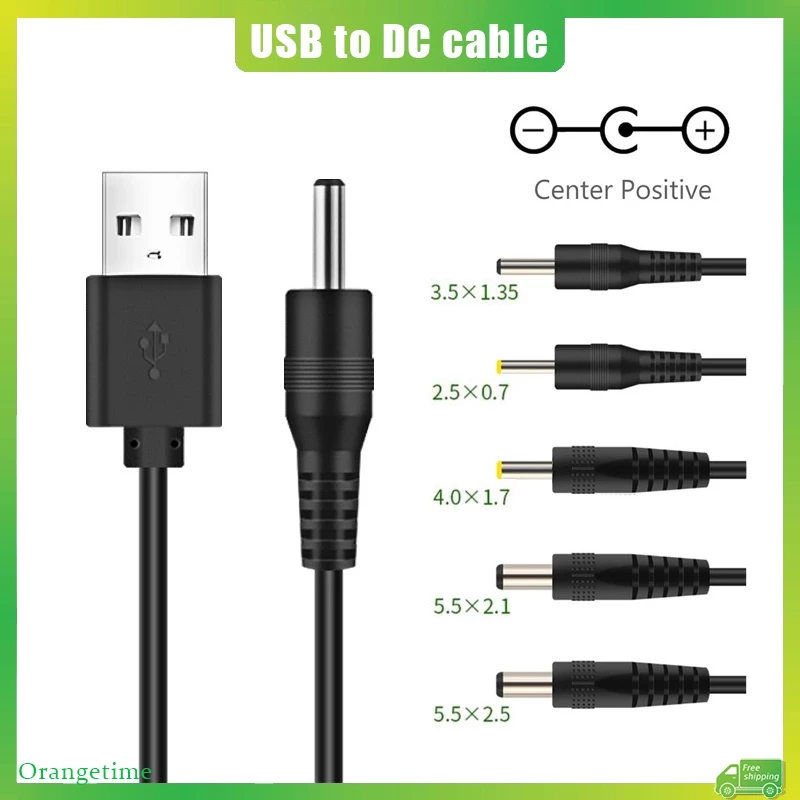 จัดส่งรวดเร็วสายไฟ Usb to DC 3.5x1.35/5.5x2.1/5.5x2.5/4.0x1.7/2.5x0.7 มม.พอร์ต DC สายชาร์จสายไฟ