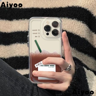 เคสโทรศัพท์มือถือ ลายกาแฟเย็น แบบเรียบง่าย สําหรับ Iphone Apple 14promax 8✅/plus/7 เคสโทรศัพท์มือถือแบบนิ่ม สไตล์ใหม่ สําหรับ Apple 13 Trendy 1211 YWPZ