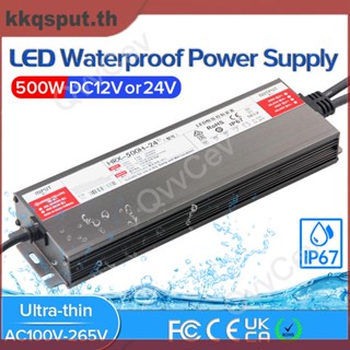 หม้อแปลงไฟ LED 500W DC12V 24V IP67 กันน้ํา สําหรับพาวเวอร์ซัพพลาย AC175-265V 500W THK2