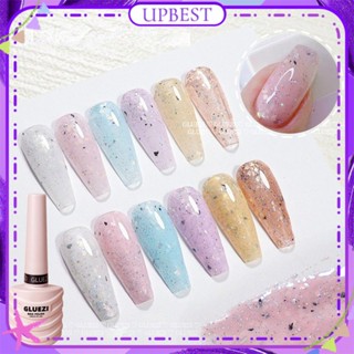 ♕ Gluezi Quail Eggshell Nail Polish Gel Spot Design Ice Transparent Fine Glitter Phototherapy Glue Nail Art For Nail Shop 15ml 6 Colors UPBEST