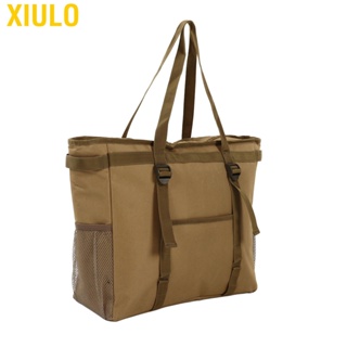 Xiulo Picnic Insulated Bag Large Capacity Multi Pockets Food Thermal Cooler for Camping Party Fishing Khaki