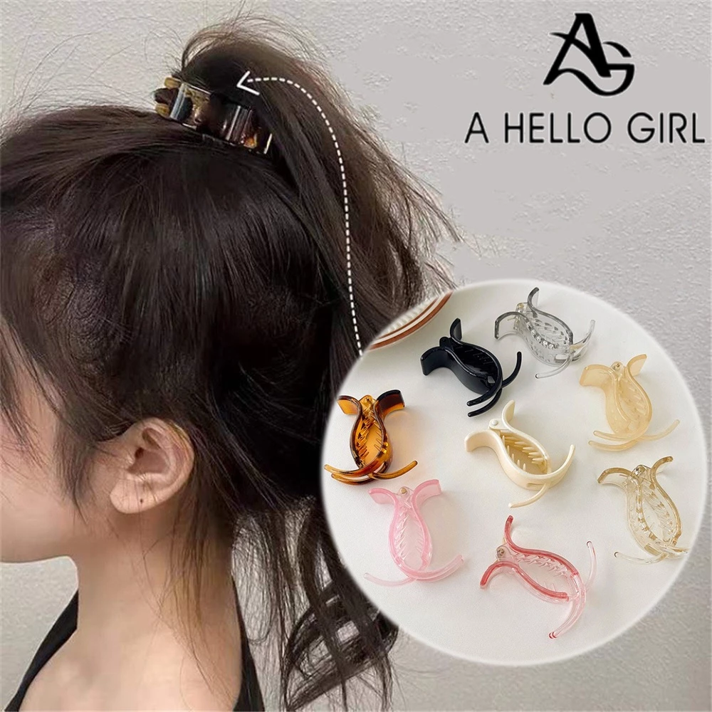 A HELLO GIRL กิ๊บติดผมหางม้า รูปปากเป็ด ขนาดเล็ก 5 ซม. สไตล์เกาหลี สําหรับผู้หญิง
