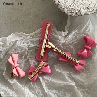 Yescont กิ๊บติดผมหน้าม้า รูปโบว์น่ารัก สีชมพู แฟชั่นสําหรับผู้หญิง