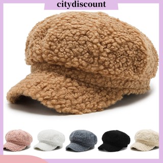 &lt;citydiscount&gt; หมวกเบเร่ต์ ผ้าแคชเมียร์ ผ้ากํามะหยี่ขนนิ่ม แบบหนา ให้ความอบอุ่น กันลม ใส่สบาย เหมาะกับใส่กลางแจ้ง ฤดูใบไม้ร่วง ฤดูหนาว สําหรับผู้หญิง