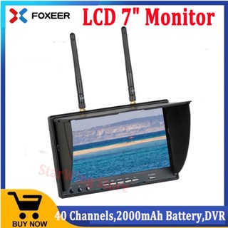 Foxeer หน้าจอมอนิเตอร์ LCD5802D 7 นิ้ว DVR 5.8G 40CH ตัวรับสัญญาณคู่ในตัว 2000mAH พร้อมเสาอากาศ สําหรับโดรน FPV DIY