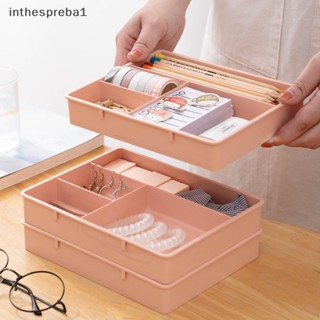 Inthespreba1^^ กล่องลิ้นชักเก็บเครื่องสําอาง เครื่องเขียน แบบตั้งโต๊ะ