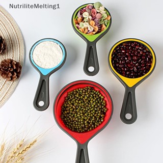 [NutriliteMelting1] ชุดถ้วยตวง ช้อนตวงกาแฟ น้ําตาล แบบซิลิโคน พับได้ สําหรับทําอาหาร 4 ชิ้น [TH]