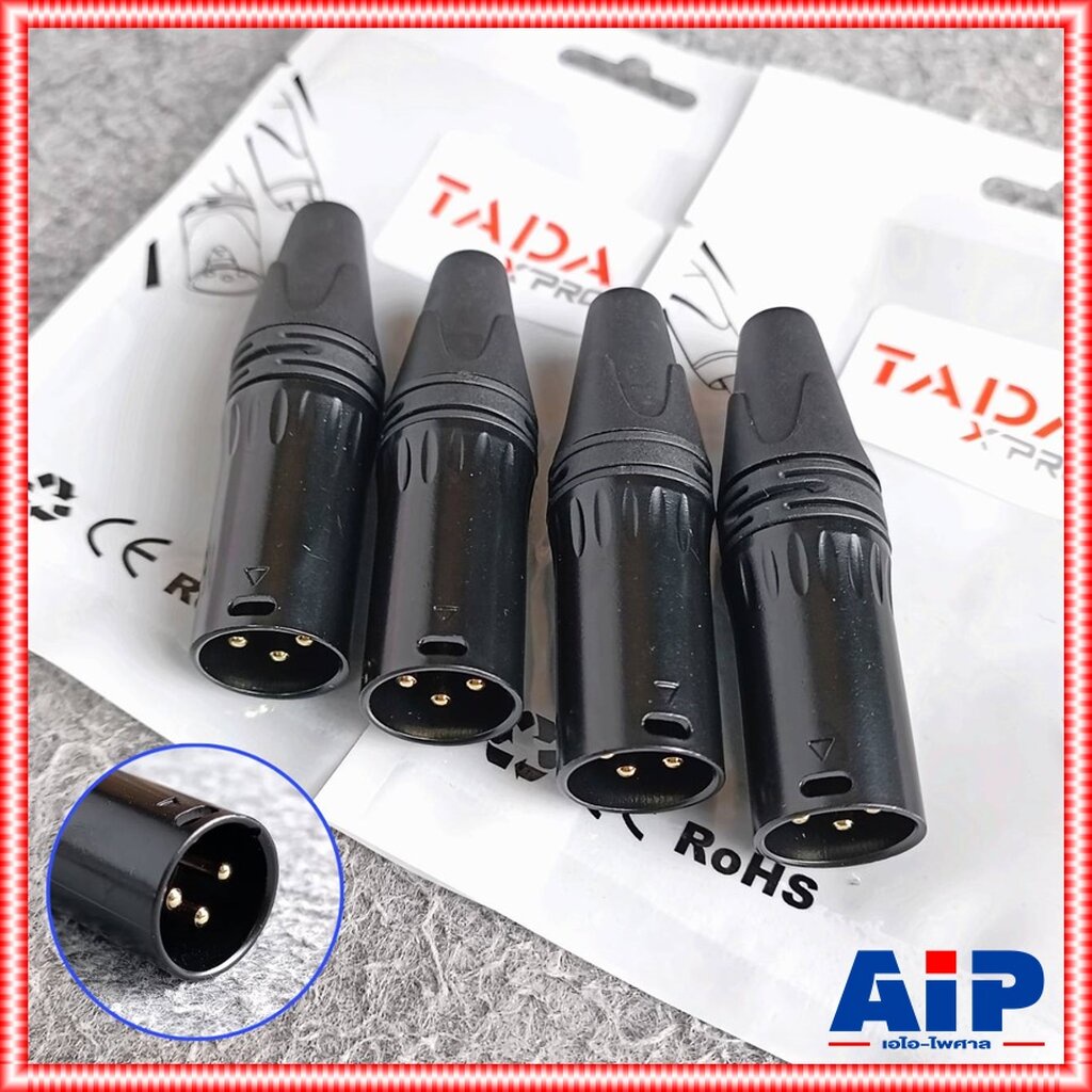 แพ็ค4ตัว TADA GYX-02BK XLR ผู้ สีดำ ปลั๊กแคนนอนตัวผู้ CANNON GYX02BK GYX 02BK เอไอ-ไพศาล