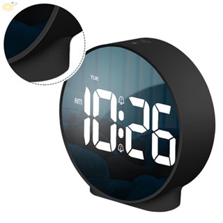 【VARSTR】Elegant LED Mirror Alarm Clock with Dual Alarm and 12/24 H Time Display