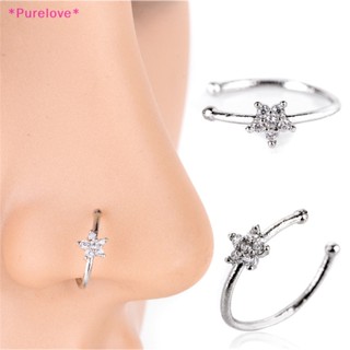 Purelove&gt; ใหม่ จิวจมูก สเตนเลส ประดับคริสตัล