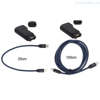 Wu อะแดปเตอร์เชื่อมต่อ USB c Type-c เป็นตัวผู้ 4pin พร้อมสายชาร์จ สําหรับ Fenix 5