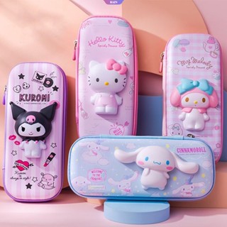 กระเป๋าดินสอ หนัง PU ลายการ์ตูนอนิเมะ Sanrio Hello Kitty Cinnamoroll My Melody Kuromi สําหรับเด็กนักเรียน [RAIN]