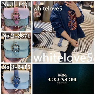 Gemma Crossbody In Colorblock Signature Canvas C1421 C2871 C3415 แท้ กระเป๋าสะพายข้าง COAC H กระเป๋าสายโซ่