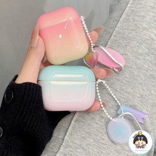 เคสหูฟังบลูทูธไร้สาย ซิลิโคนแข็ง ไล่โทนสี เรียบง่าย สําหรับ Airpods 1 2 3 pro 2