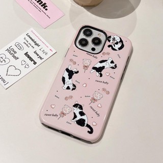 เคสโทรศัพท์มือถือแบบแข็ง ลายแมว สีหวาน สําหรับ iPhone 11 12 12Pro 12ProMax 13 13Pro 13ProMax 14 14Pro 14ProMax