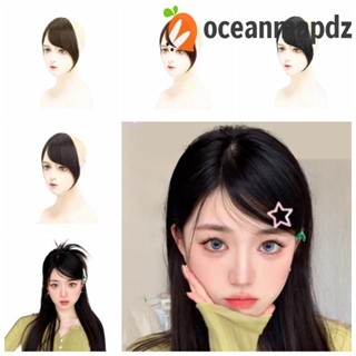 Oceanmapdz แผ่นต่อผมหน้าม้า แนวทะแยง ธรรมชาติ สไตล์เกาหลี Y2K ผมหน้าม้าเฉียง หวานแหวว ผมมนุษย์ ต่อผม หน้าผาก วิกผม แพทช์ ผู้หญิง / เด็กผู้หญิง