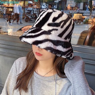 SEPTEMBER Bucket Hats Warm Soft Women Leopard Cow Animal Pattern Thicken Cap