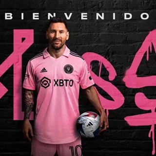 เสื้อกีฬาแขนสั้น ลายทีมชาติฟุตบอล MLS Inter Miami CF Home Away Lionel Messi 10 ชุดเหย้า คุณภาพสูง สําหรับเด็ก และผู้ใหญ่ 23-24