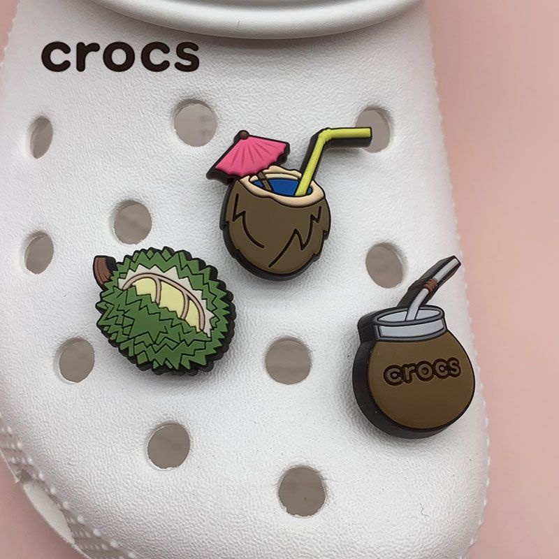 ใหม่ Crocs jibbitz รองเท้าแตะลําลอง ลายดอกไม้ ผัก และผลไม้ สไตล์เกาหลี 2023